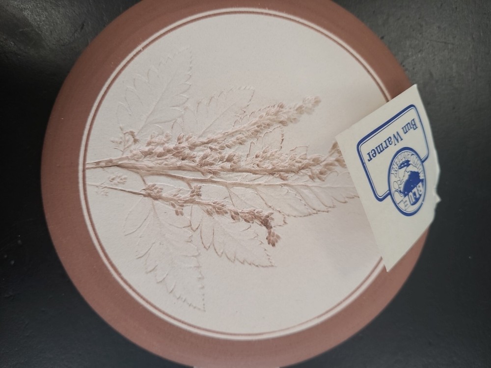 Blue Moon Pottery Hand Made Leaf Print Bun Warmer