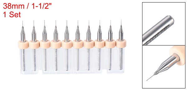 10Pcs 0.2mm Carbide CNC Engraving Circuit Board Micro PCB Drill Bits