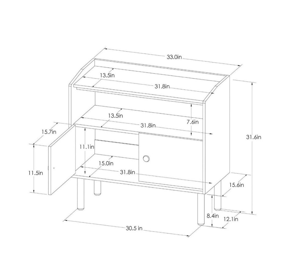 2 Door Accent Cabinet Blue - Project 62