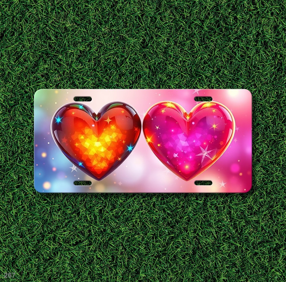 Beautiful Hearts License Plate Personalized Front Plate Birthday Gift