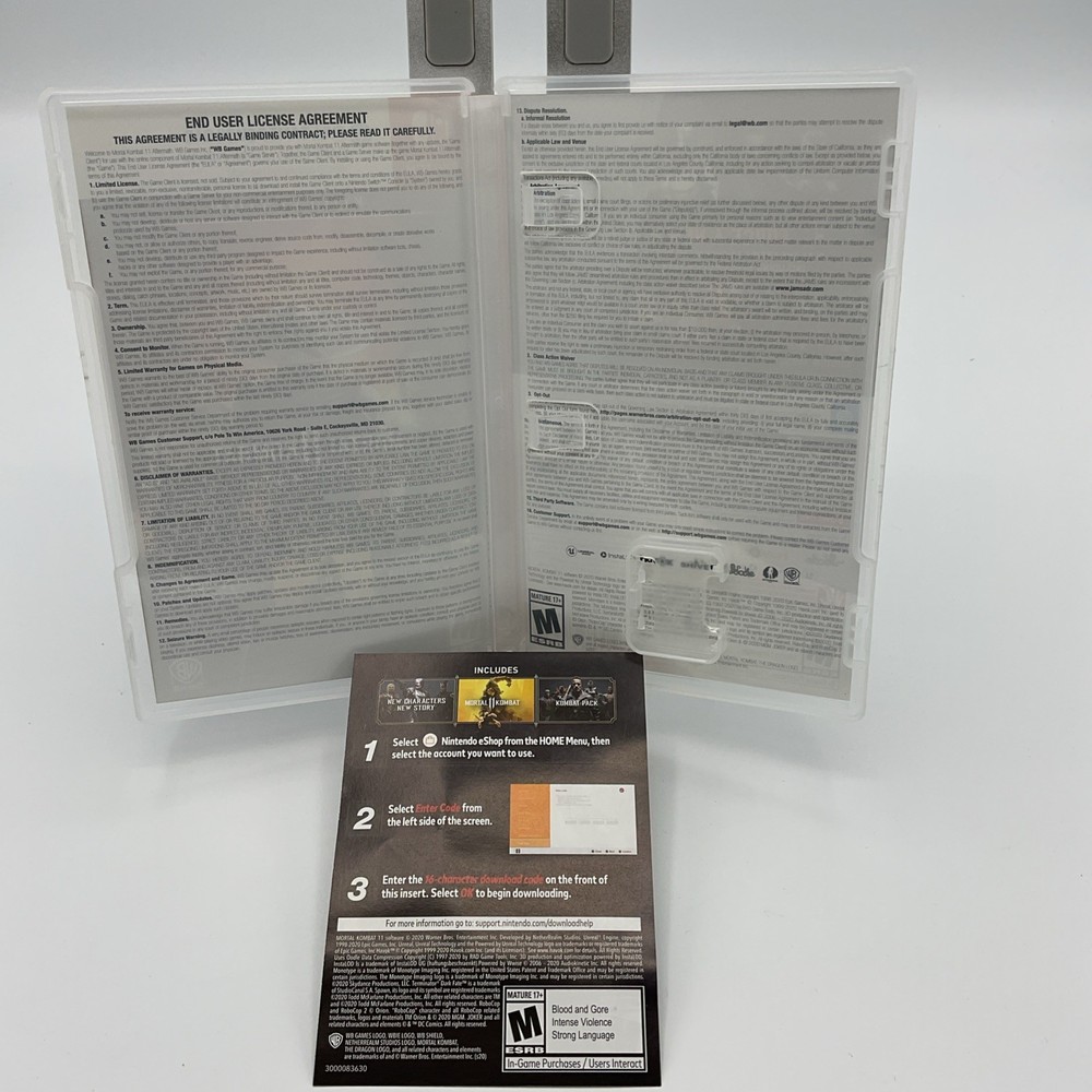 Mortal Kombat 11: Aftermath Collection - Nintendo Switch (CASE ONLY) Codes Used