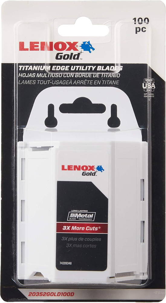 Gold Utility Knife Blade 100 Pack