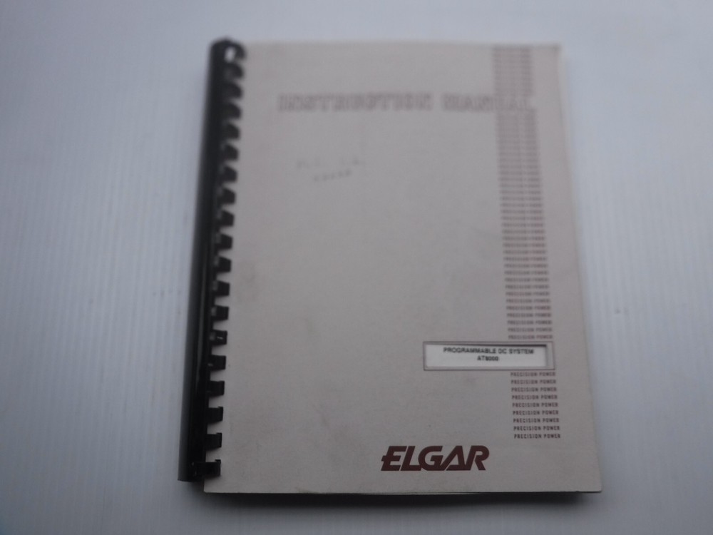 Elgar AT8000 Programmable DC System Manual M699961-02