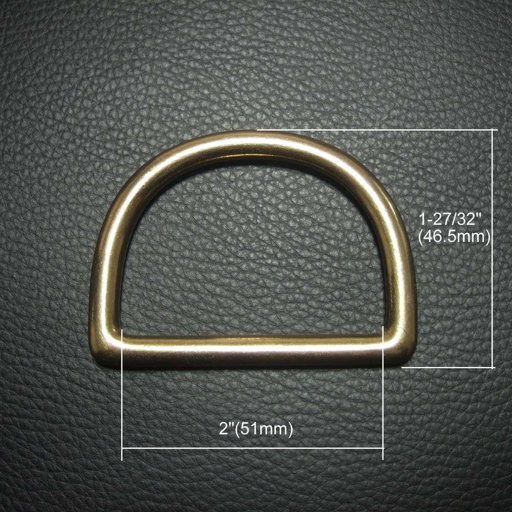 2" Cast Solid Brass D Ring Pack of 2