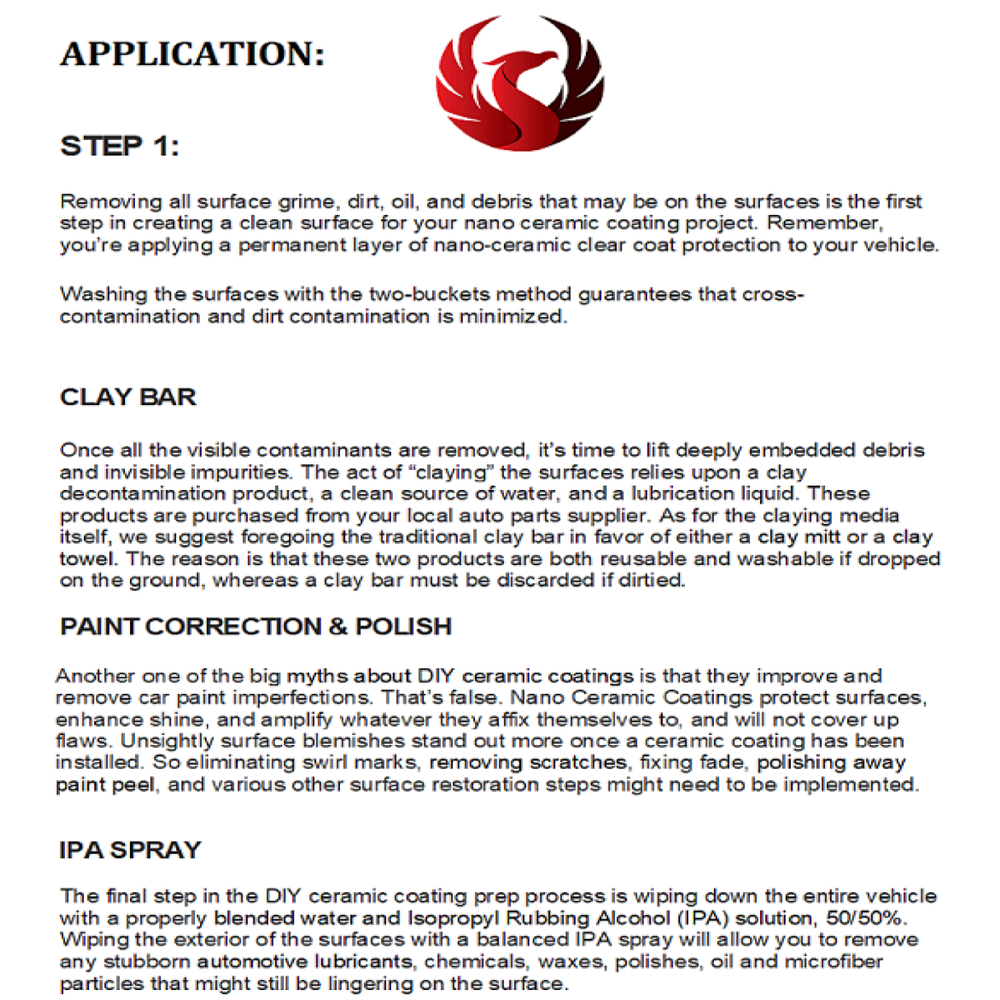 POLYSILAZANE CERAMIC CAR COATING "5 - YEAR" ADVANCED PAINT PROTECTION - KIT