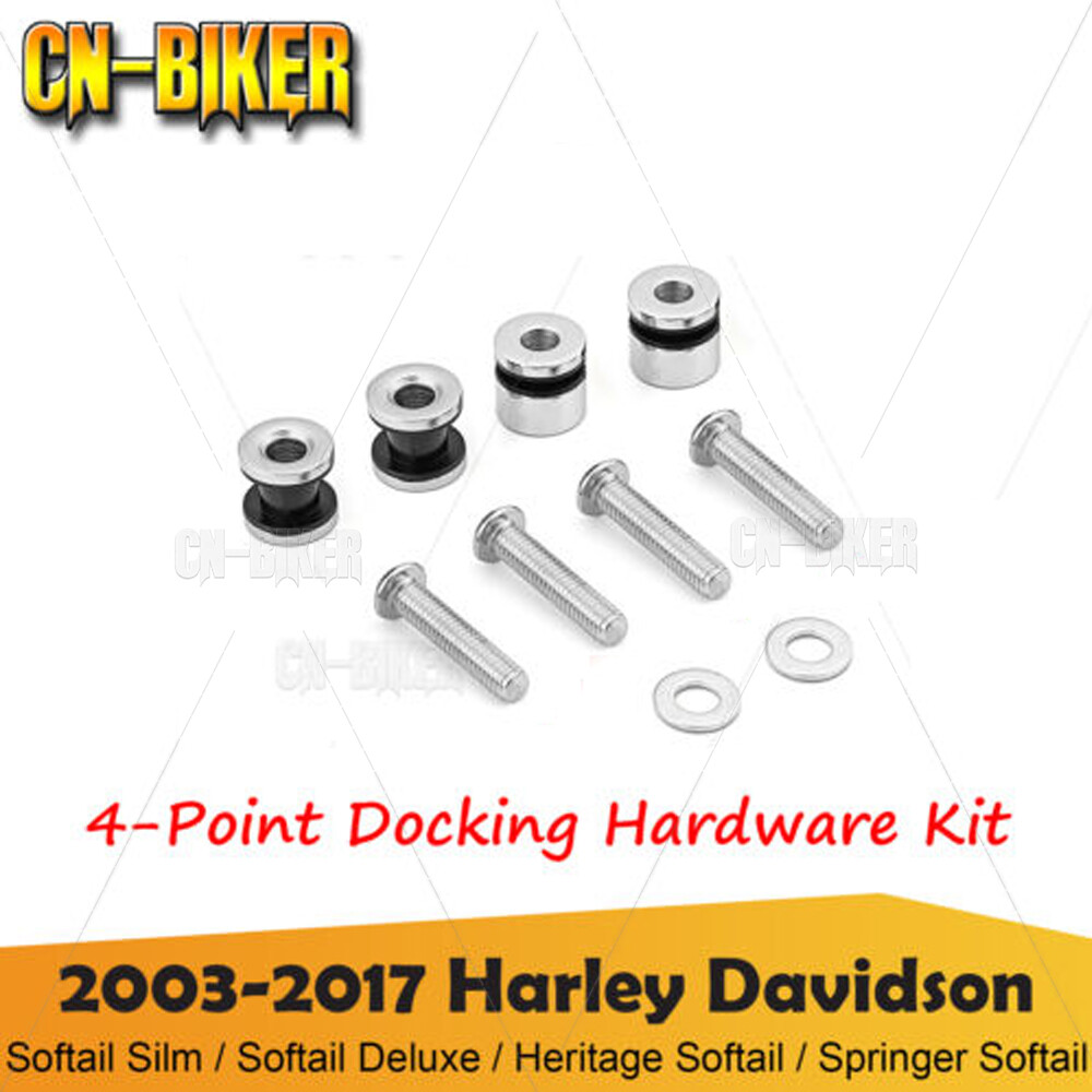 Detachable 4-Point Sissy Bar Docking Hardware Kit For 2003-2017 Harley Softail