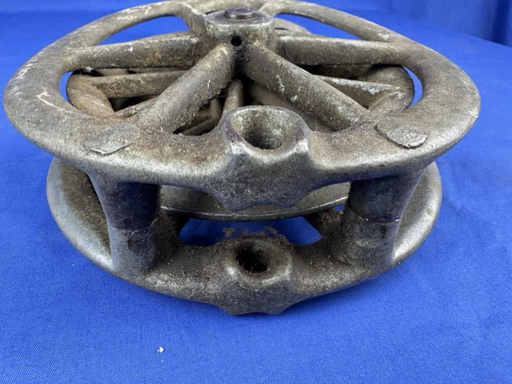 Antique Pulley w/ Grapple Hoist Hook, Split Hook ~ Working Properly! No Damage