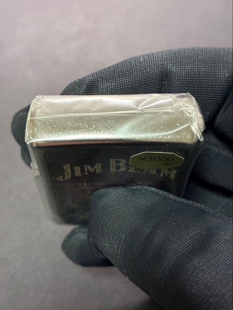 Zippo Jim Beam Since 1795 Silver Dust One Sided Processing Lighter Regular Japan