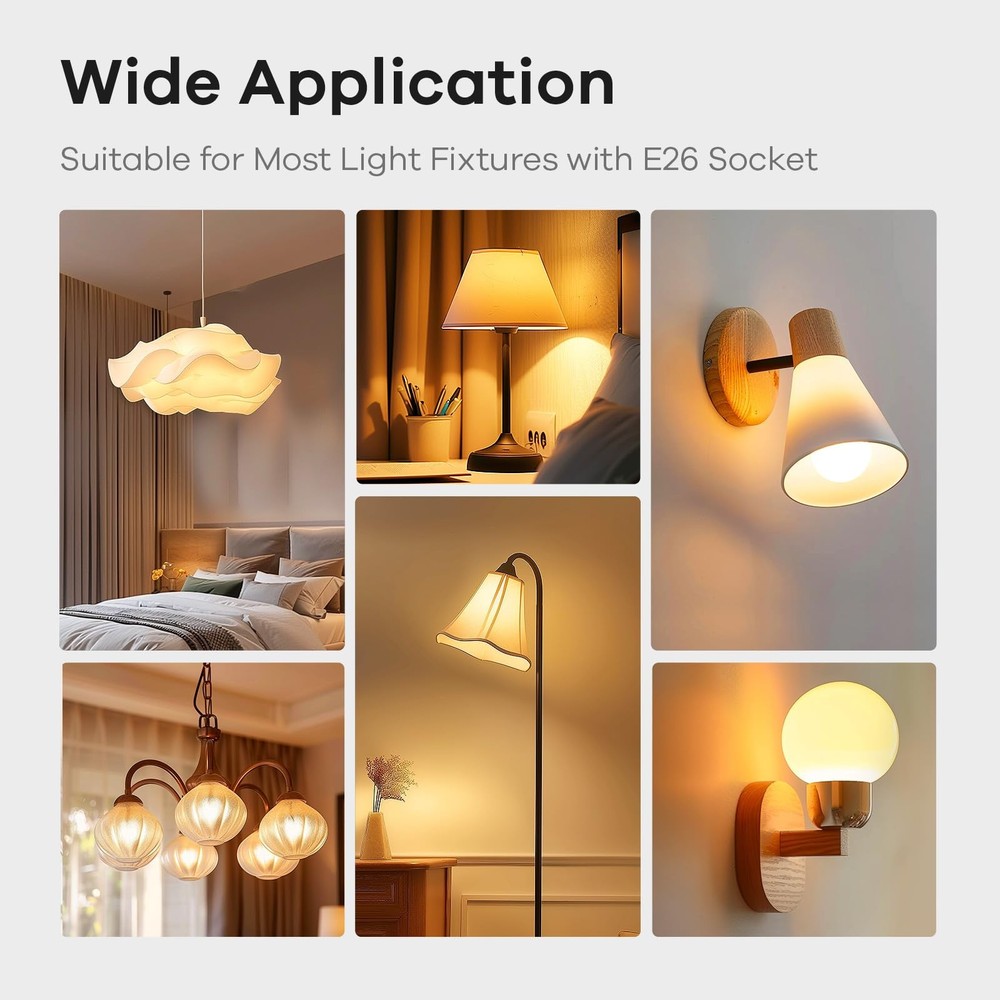 A19 LED Light Bulbs Dimmable, 40 Watt Equivalent, E26 Base, 2700K Soft White,...