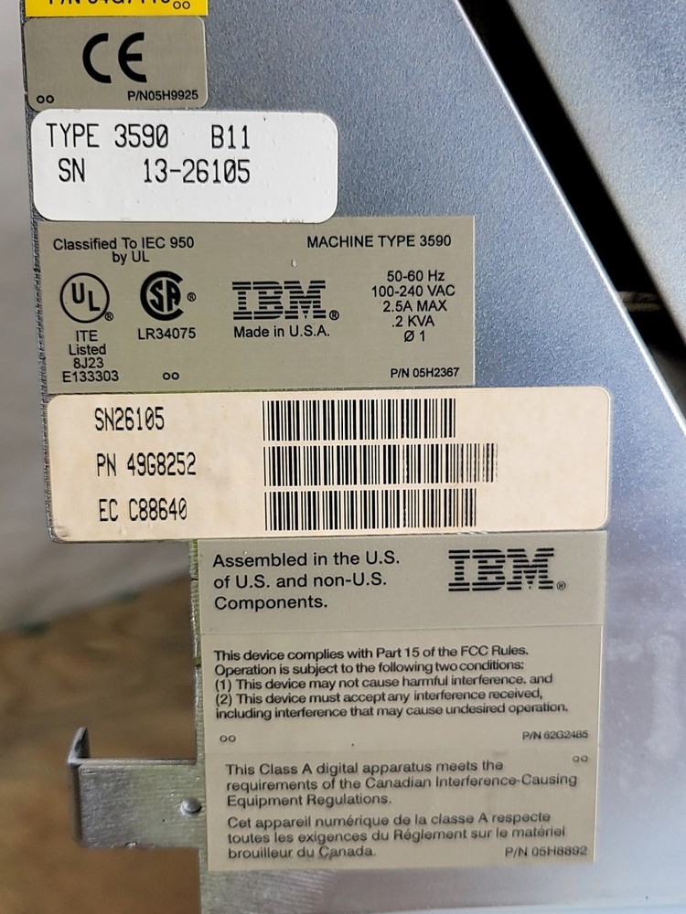 IBM 3590 B11 49G8252 Tape Drive SEE NOTES