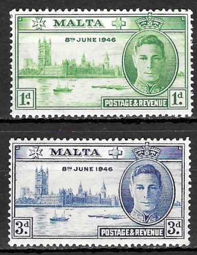 Malta 1946 Victory set  SG 232-233 MM mint *combined postage*