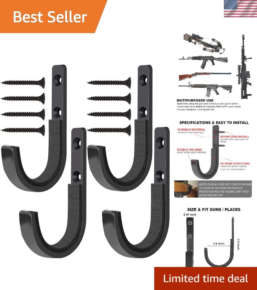 Sturdy Gun Mount with Protective Padding - Secure & Space-Efficient Storage