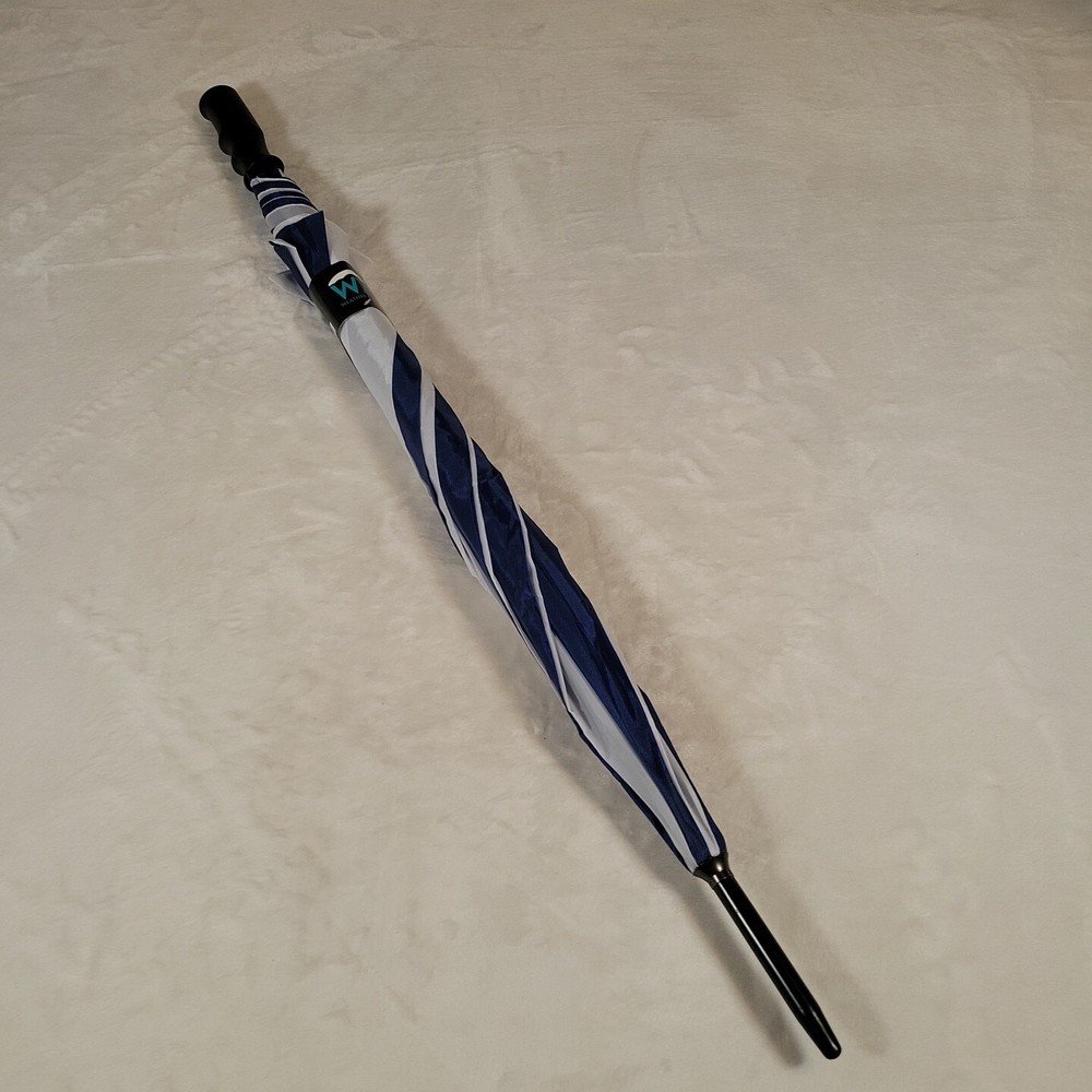 WEATHER ZONE MS-56-D Golf Umbrella, Polyester FabricBlue And White