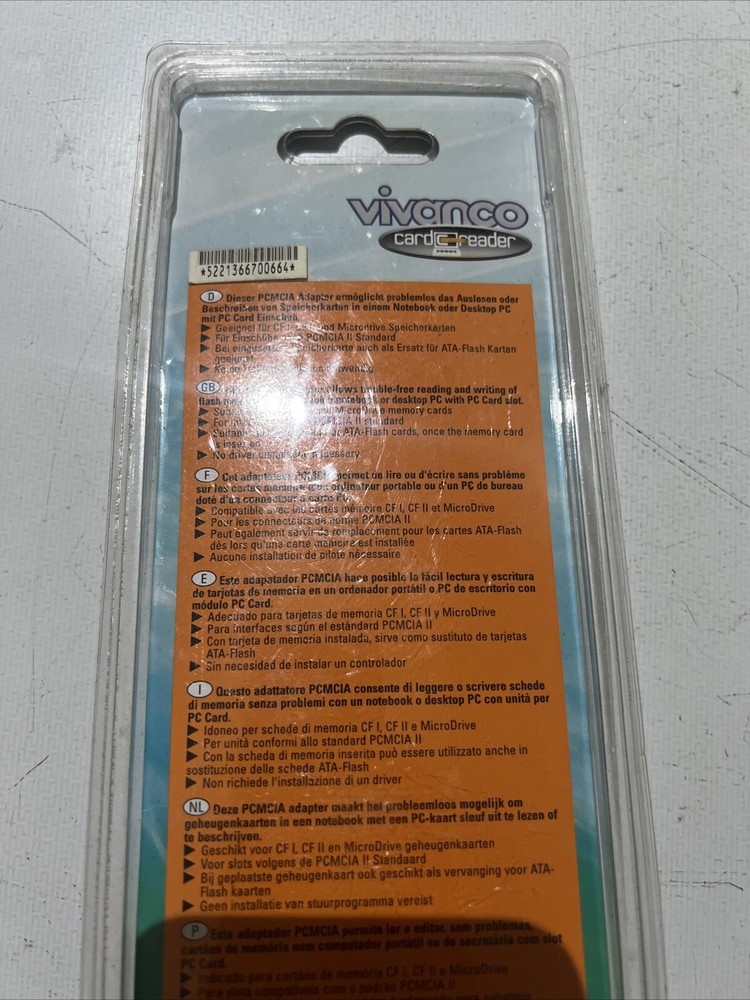 Vivanco 5in1 Memory Card Reader MMC SD SM MS Pro xD Notebook PC Adapter Vintage