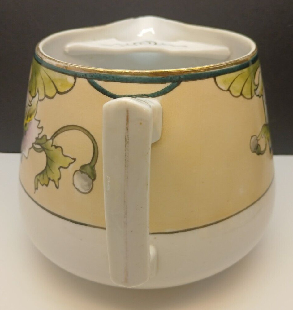 Vintage Nippon Hand Painted Orchid Floral Pattern Water Pitcher