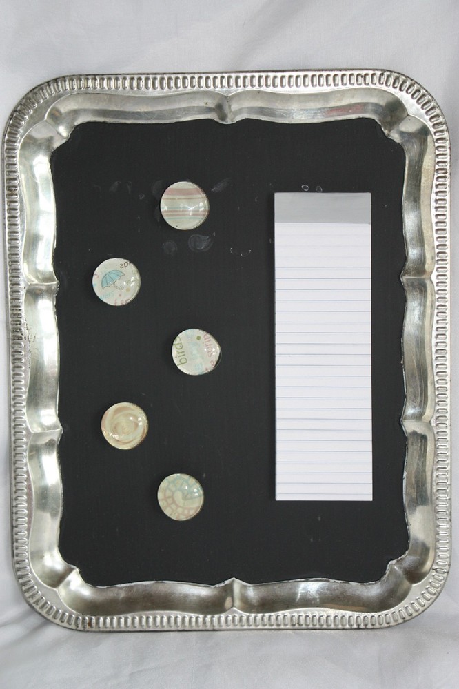 Repurposed Message Center Chalkboard Includes Magnets & Magnetic Notepad