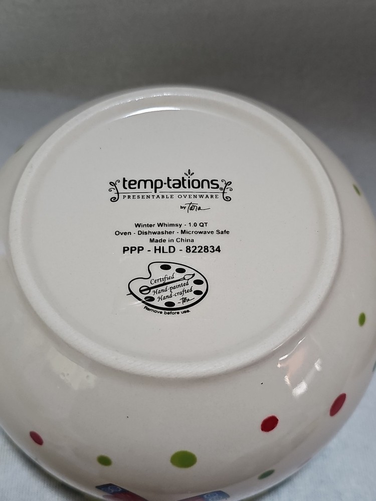 TEMPTATIONS BY TARA Winter Whimsy 4 Mixing Bowl Set.