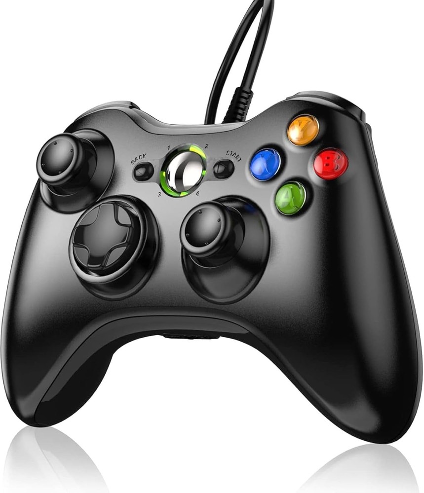 Xbox 360 Wired controller Gamepad Controller for 360(Black) Black