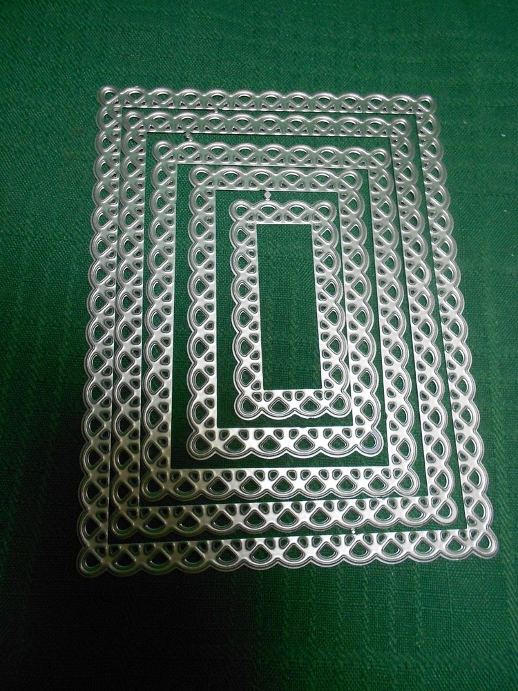 5 Rectangle Lace  Edged Nesting Metal Cutting Dies