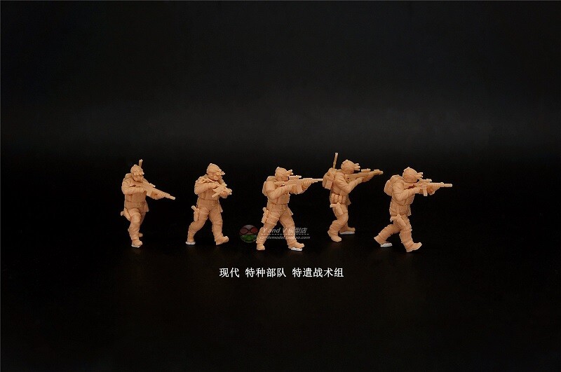 3D printed 1/72 Modern US "Navy seals - Task Force Tactical Team" 5 man model