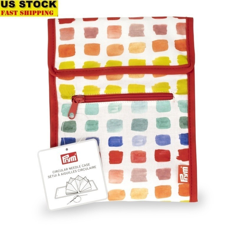 Expandable Circular Needle Case 10 Pockets Magnetic Closure Zipper Storage New