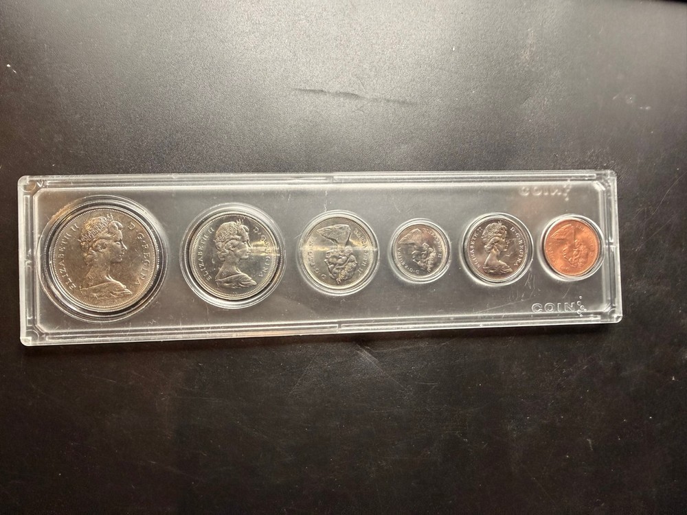 1969 Canada 6 Coin Mint Set In Plastic Display