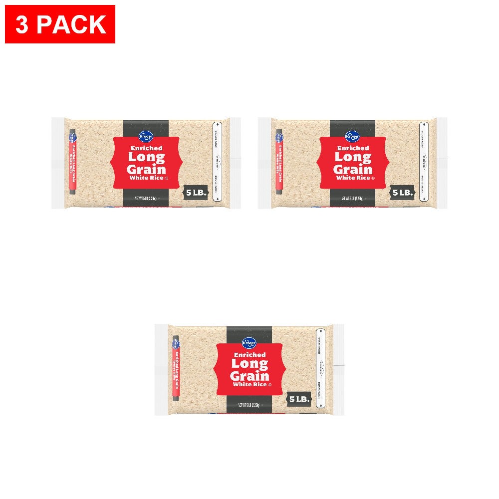 Kroger Long Grain Rice 5 lb - Pack of 3
