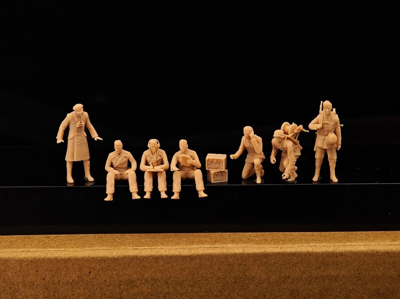 3D printed 1/87 WW II Germany "Army Communication Force" 7 man group model