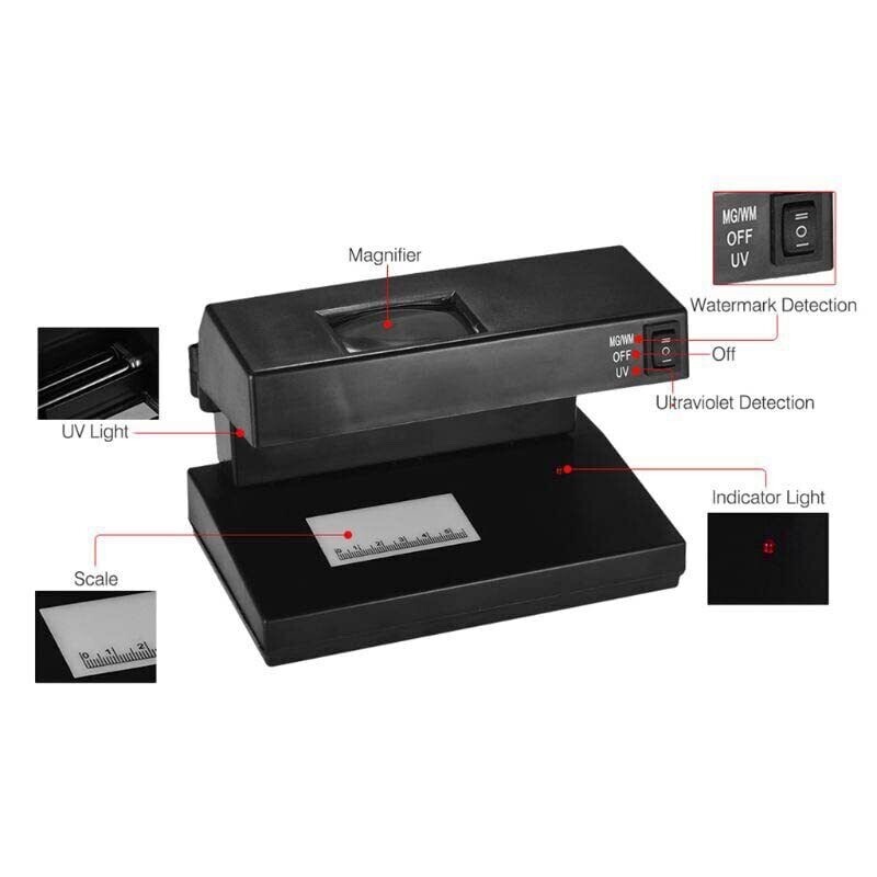 Portable Desktop Counterfeit Bill Detector,Bill Marker Checker,UV Ultraviolet...