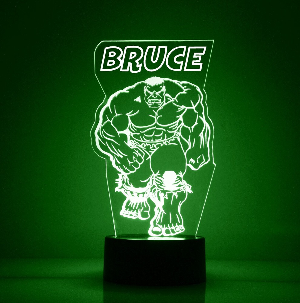 Incredible Hulk Personalized FREE Flintstones LED Night Light Lamp + Remote