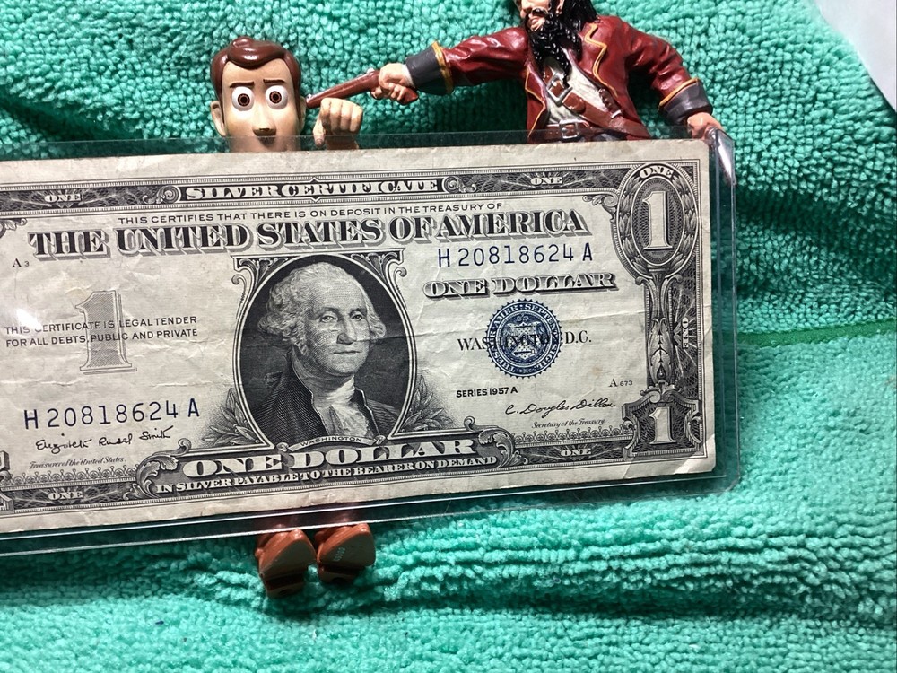 1957 A SILVER CERTIFICATE EF in RIDIG HOLDER🦅