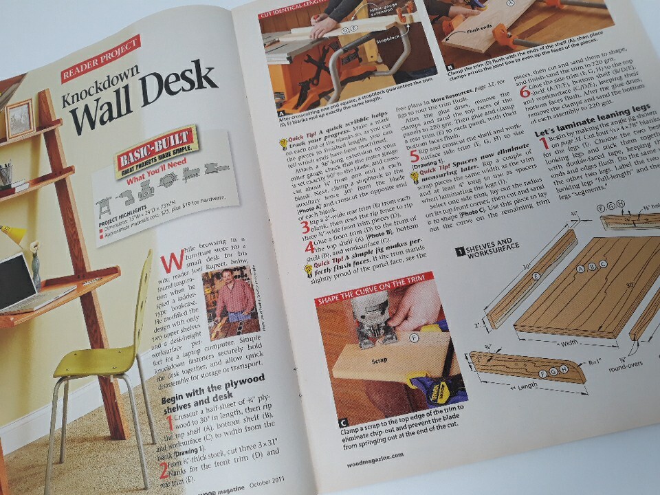 Wood Magazine October 2011 Woodworking Fold Flat Workbench Scrollsaw Pattern