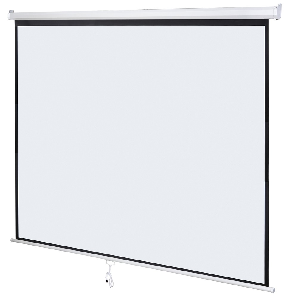 120'' Diagonal Dimension Pull Down Projection Screen Matte HD Movie Theater 1:1