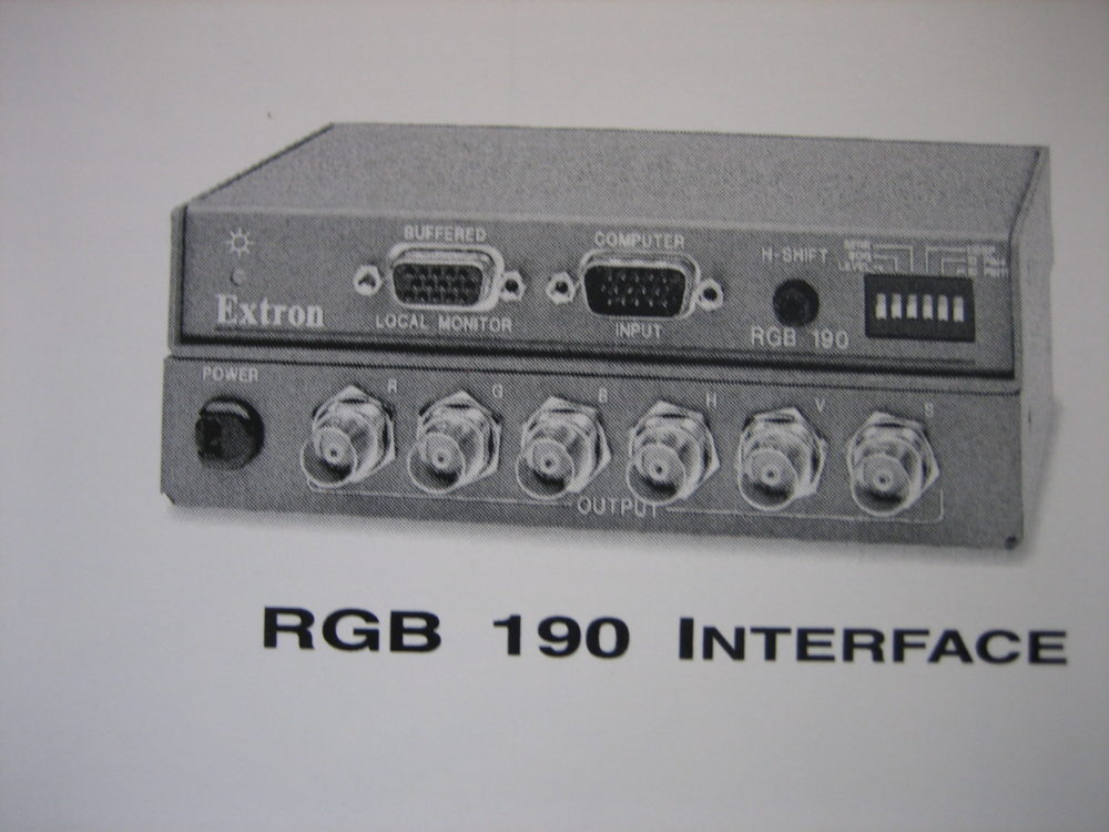 Extron Electronics  RGB 190 Interface User's Guide  - FREE US SHIP