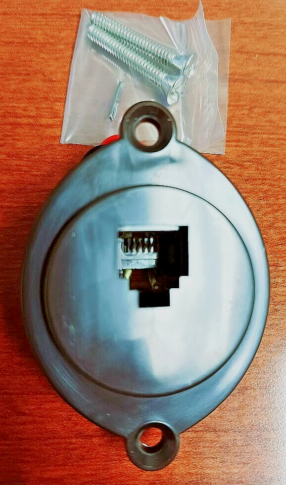 RJ11 Panel Jack brown, Circular CP Technologies KR625F-BN, 4-Conductor[350-1200]