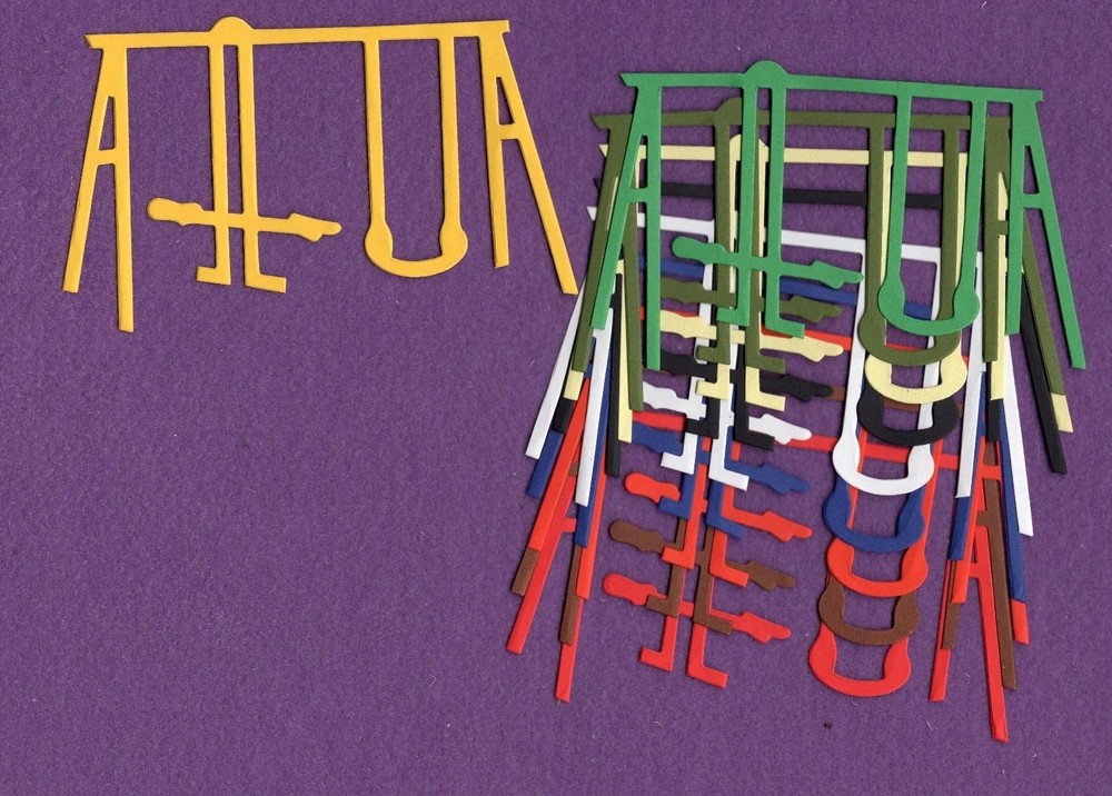 SWING SET die cuts scrapbook cards