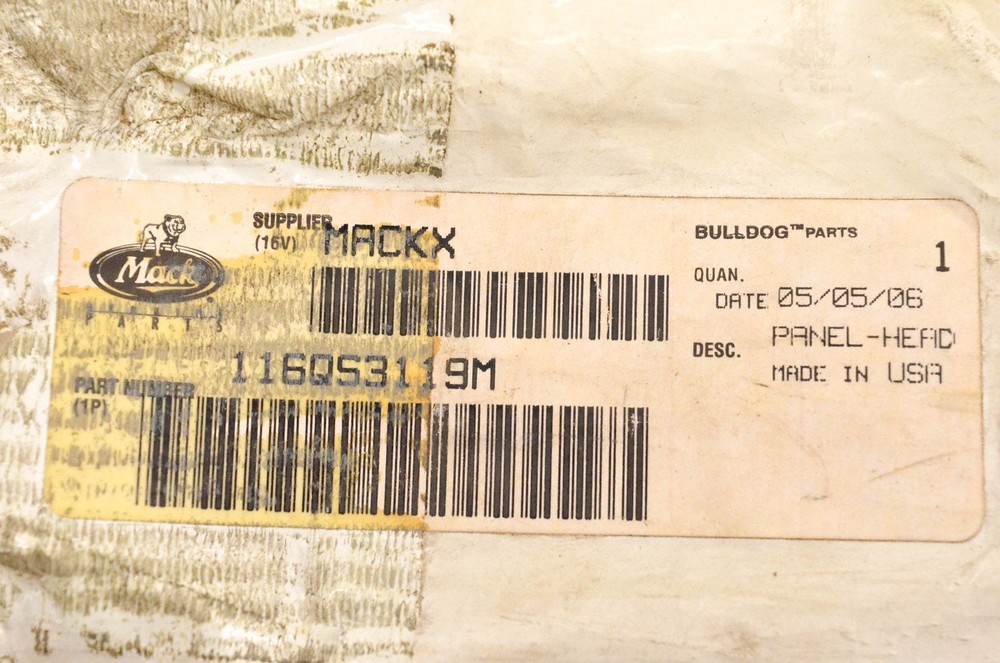 Mack 116QS3119M Headlight Panel NOS