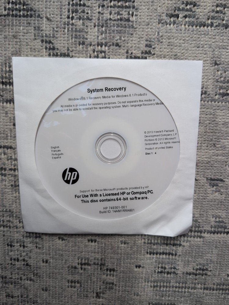 System Recovery CD - Windows 8.1 - HP