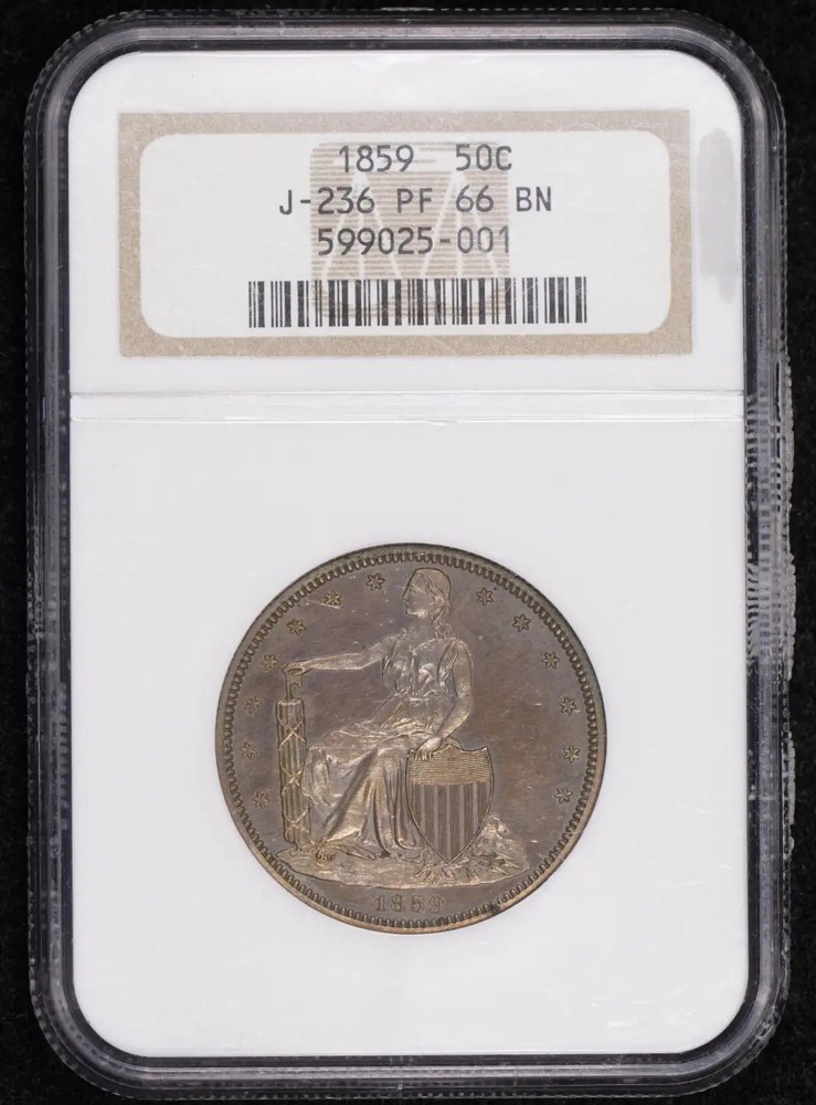 1859 Pattern NGC PF-66 BN J-236 Half Dollar