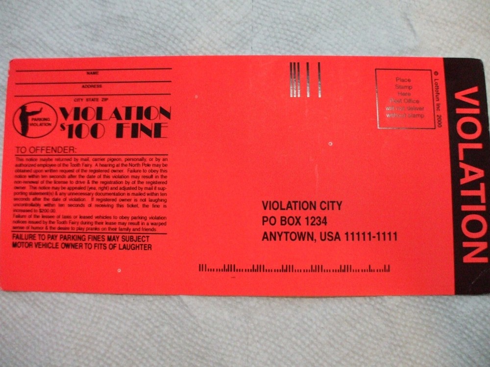 5 Fake Parking Tickets