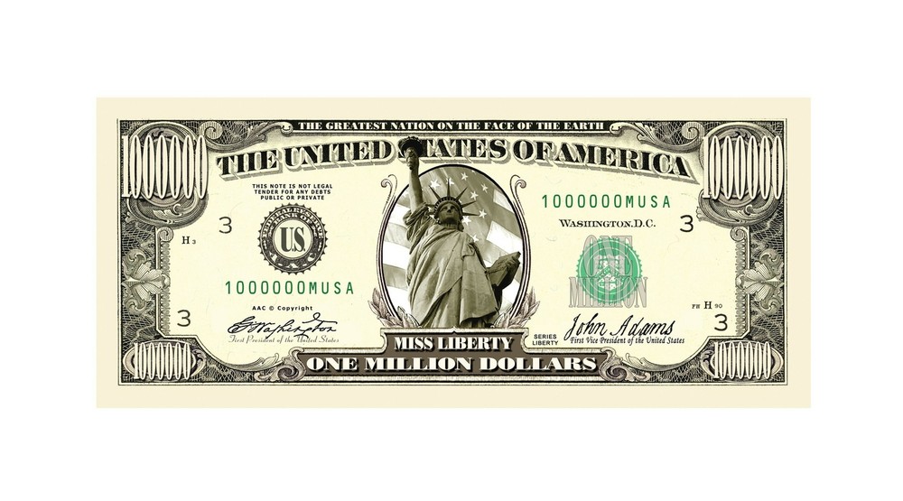 Traditional Million Dollar Bill- Pack of 5
