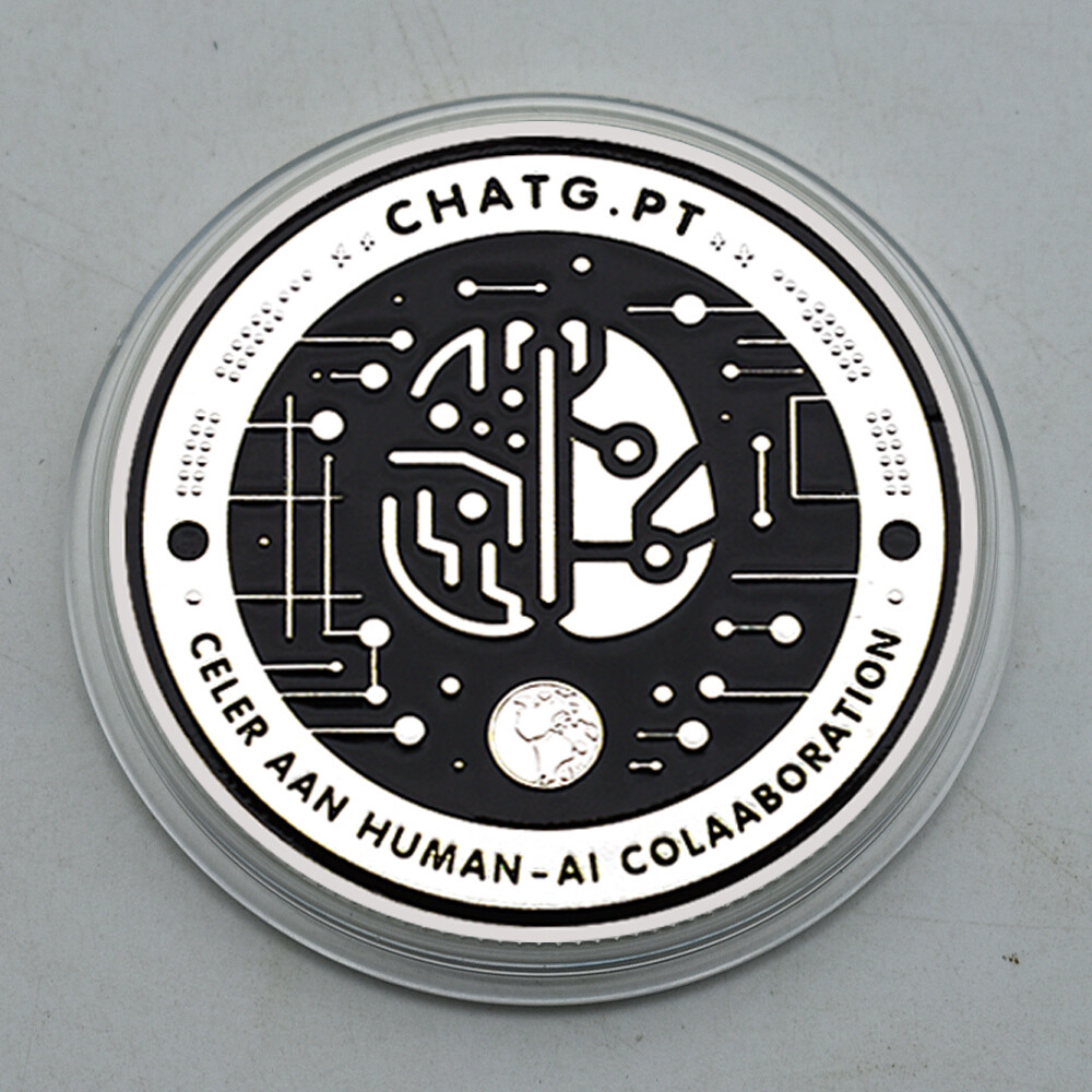 US Artificial Intelligence Chat Robot Memorial Medal GPT Silver Plating Coin