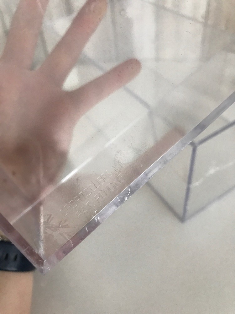2 Container Store Plastic Clear Race Car Holder Box Racecar Display Cube Boxes