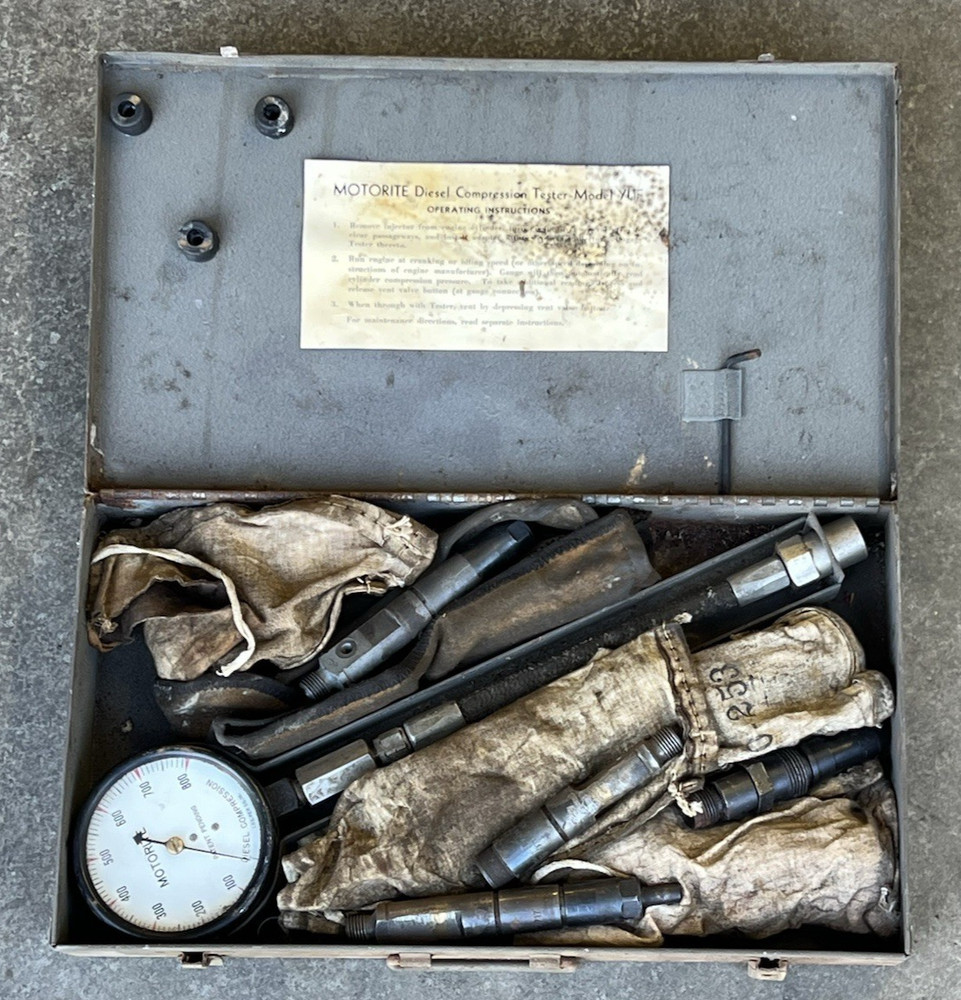 Motorite Bacharach Diesel Engine Compression Tester Gauge Set in Box Model YUF