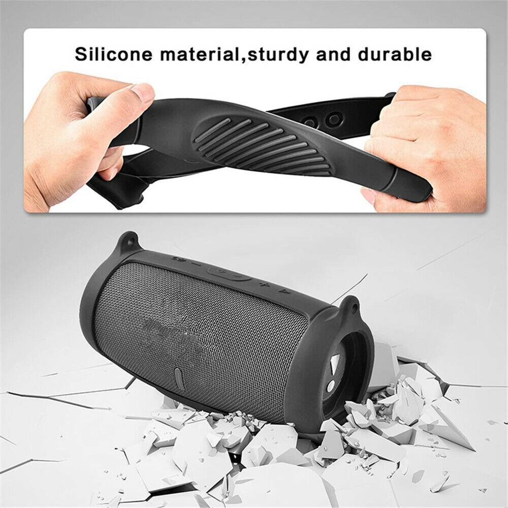 Orange Silicone Cover Pad With Strap For JBL Charge 5 Bluetooth Speaker n