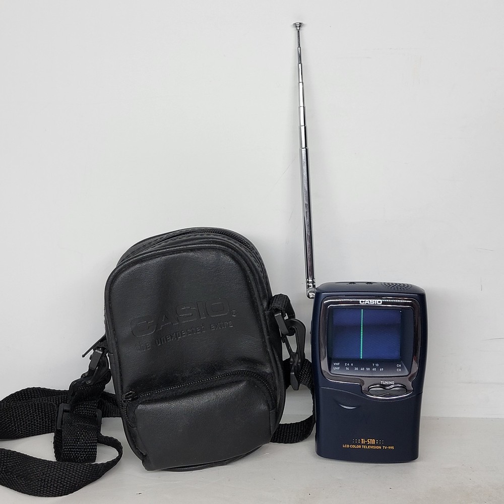 Casio TV-995B Tuning Color Television with Case - Clean - Powers On - EUC