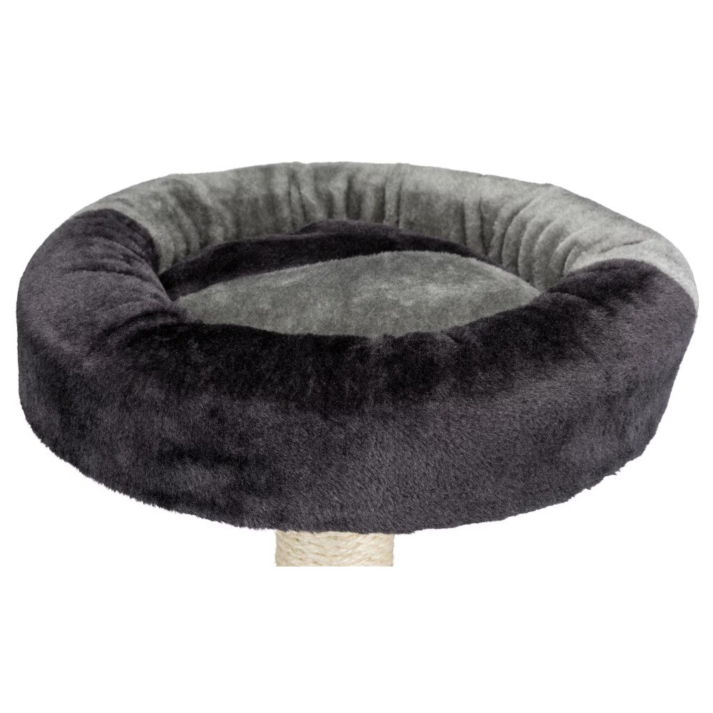 Junior Tarifa Plush &Sisal 20.5" Scratching Post with Padded Platform, Dark Gray
