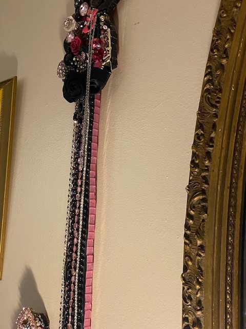 Funky Guitar Wall Art- 'Hello Kitty"- Handmade