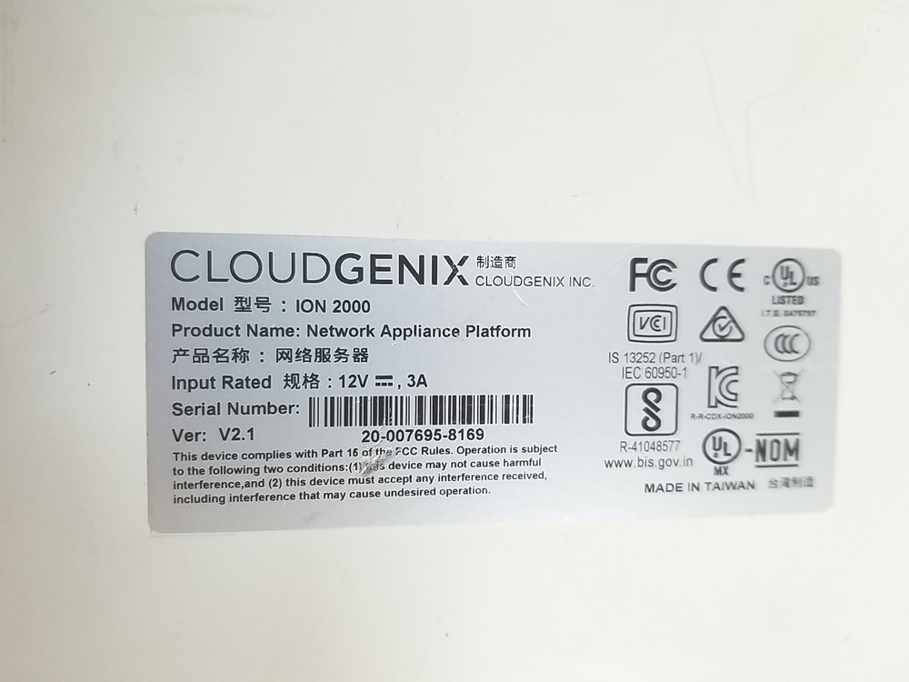 Cloudgenix ION 2000 Network Appliance Platform. UNIT ONLY. *READ⬇️*