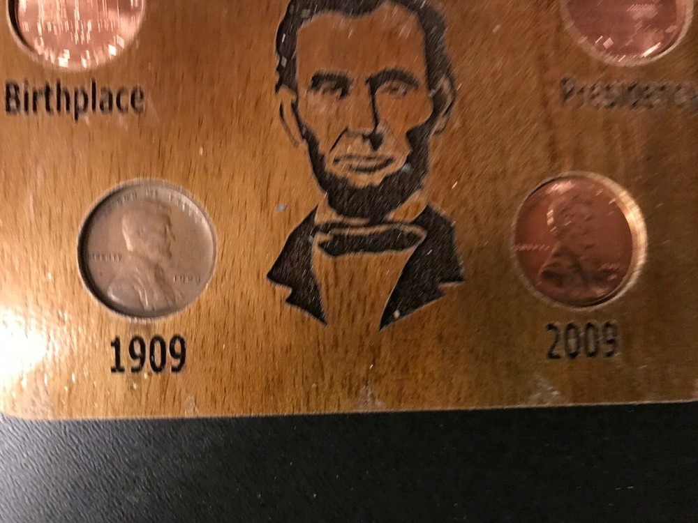 RARE 1909-2009 Lincoln One Cent Bicentennial Set CUSTOM & UNIQUE Solid WALNUT